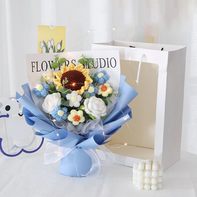 Artificial Knitting Flowers Bouquet