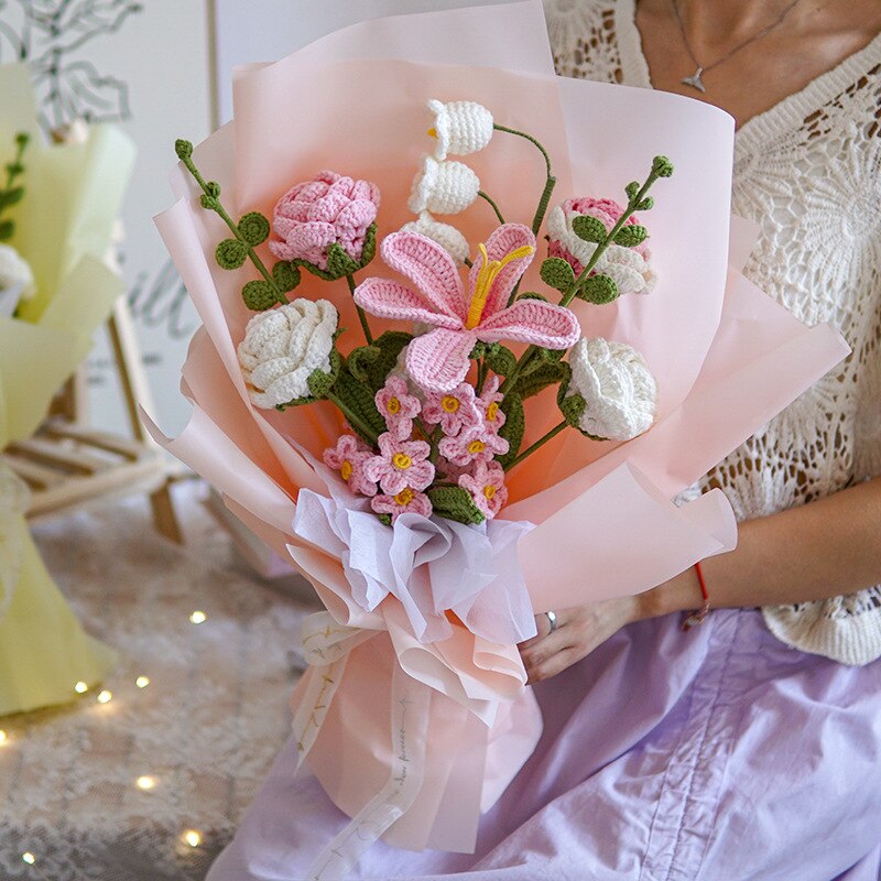 Artificial Knitting Flowers Bouquet