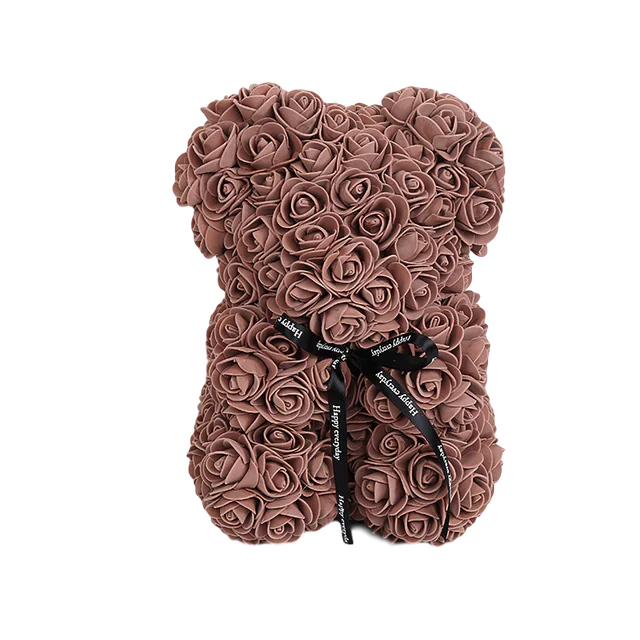 25cm Rose Teddy Bear From Flowers      Bear With Flowers  Red Rose Bear