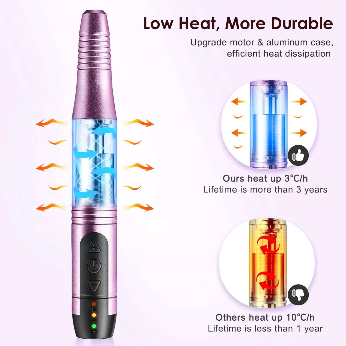 COSLUS Cordless Nail Drill Electric File: Professional for Acrylic Gel Dip Powder Nails Portable Nail Drill Machine Kit for Manicure Pedicure Nail Set with Everything Rechargeable Lightweight Purple Dark Purple