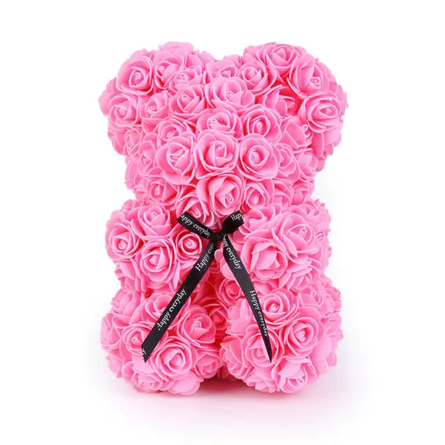 25cm Rose Teddy Bear From Flowers      Bear With Flowers  Red Rose Bear